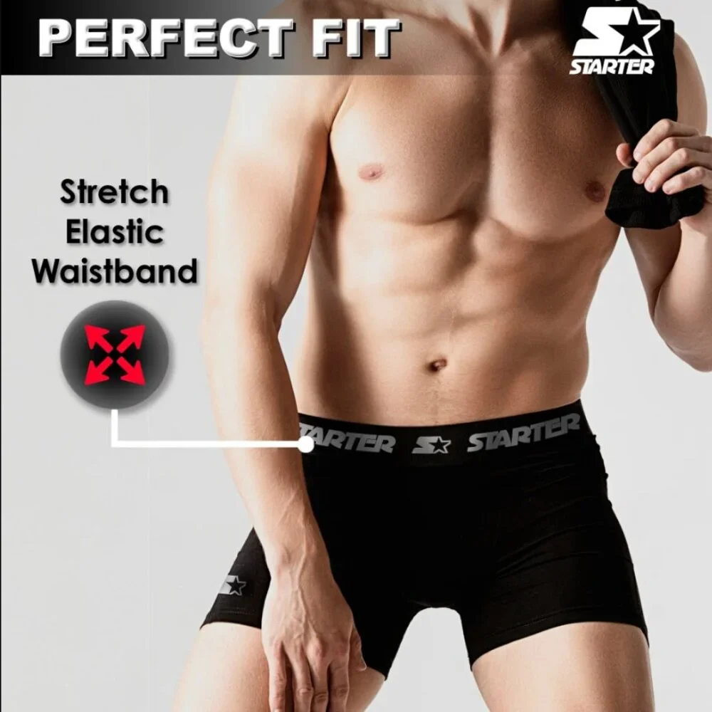 NEW Starter Men’s Active Performance Boxer Briefs Underwear 6 Pack Set of 6 S Si